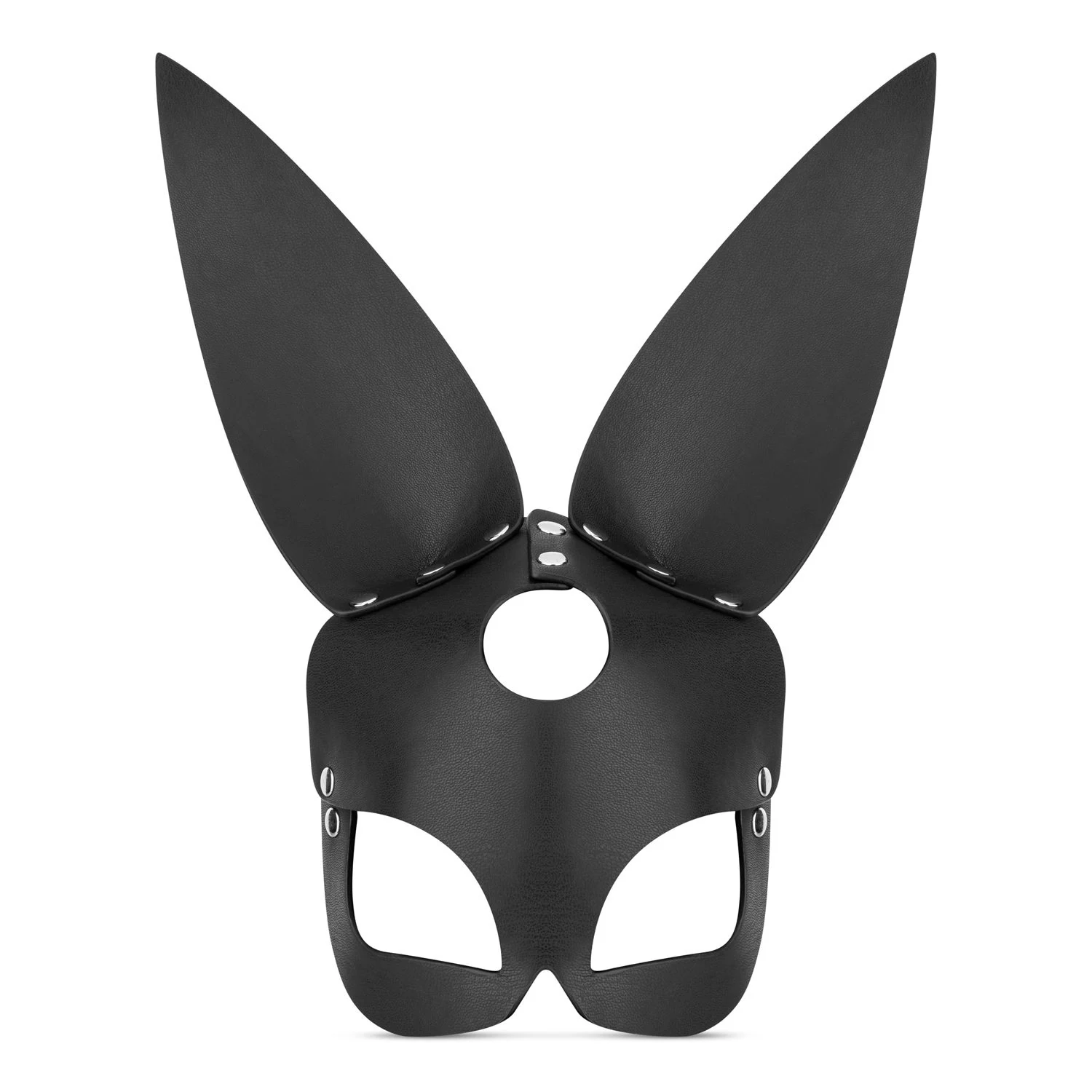 Schwarze Bold Bunny Maske aus PU-Leder für ein verführerisches Outfit