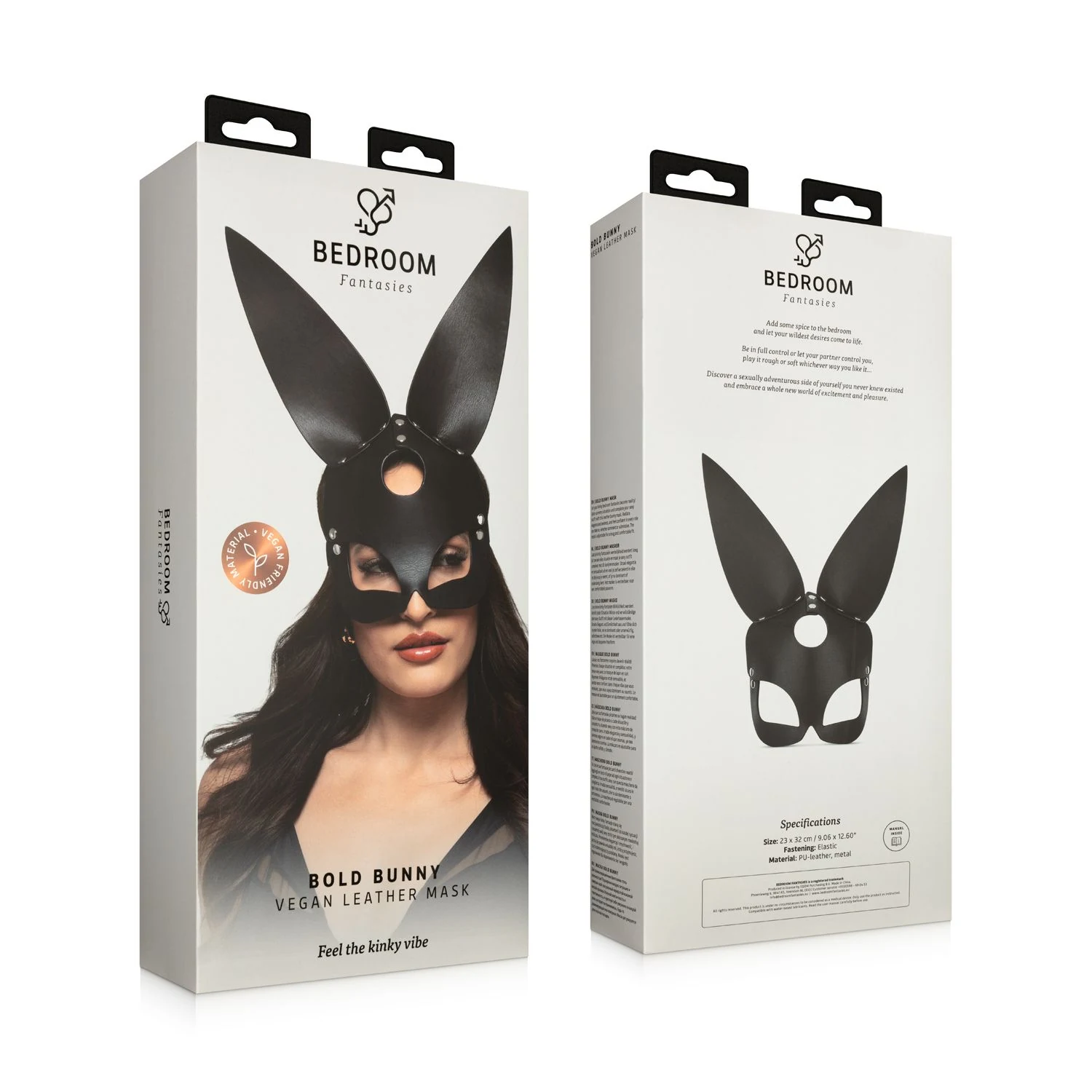 Bedroom Fantasies Hasenmaske in Schwarz, unisex und weit verstellbar