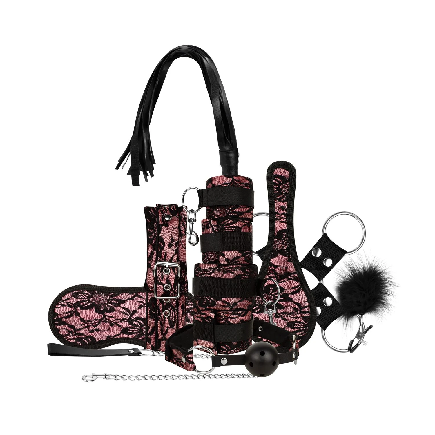 8-teiliges Bedroom Fantasies BDSM-Set mit eleganten Spitzendetails