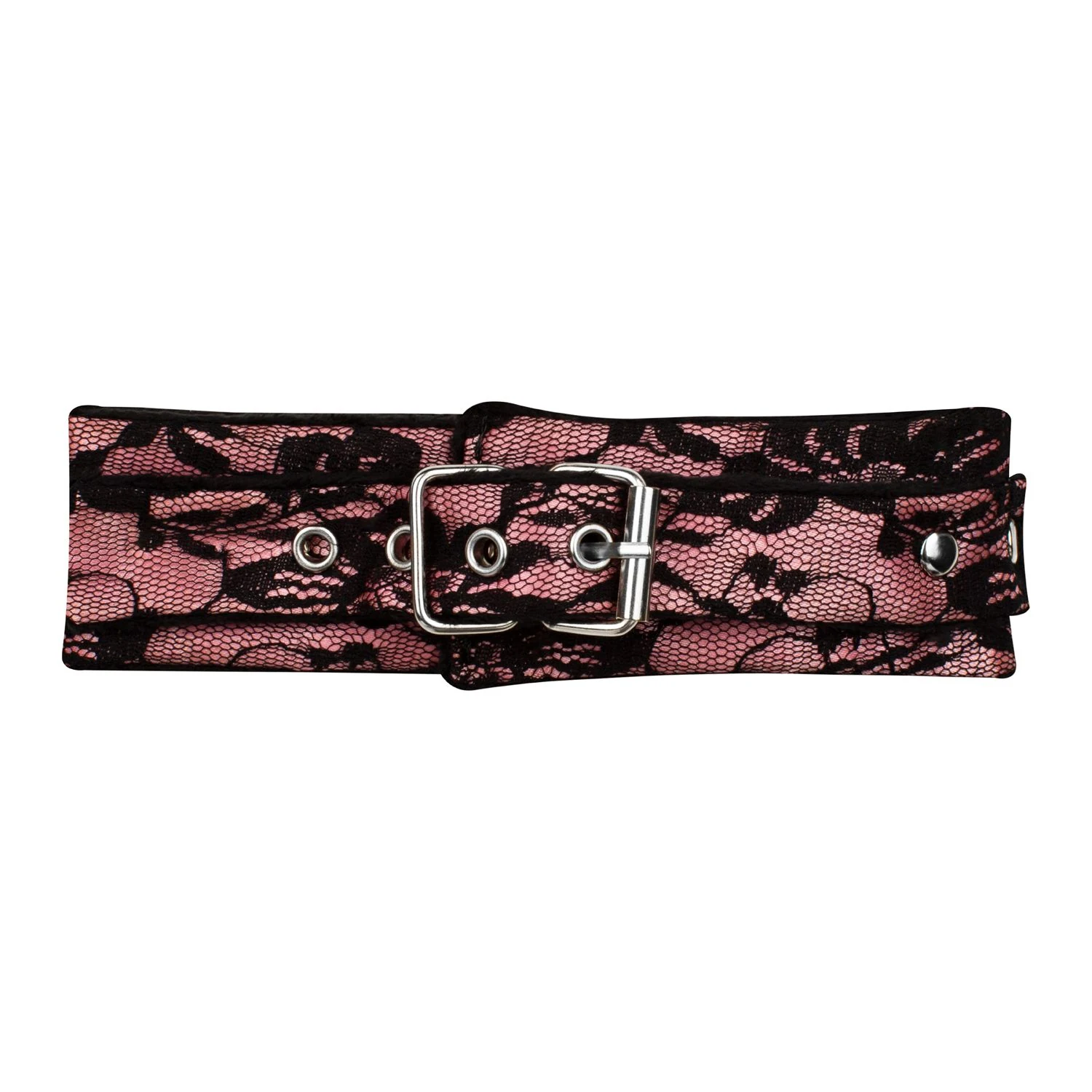 Pinkes BDSM-Komplettset mit weichem Paddle und Spitzenfesseln