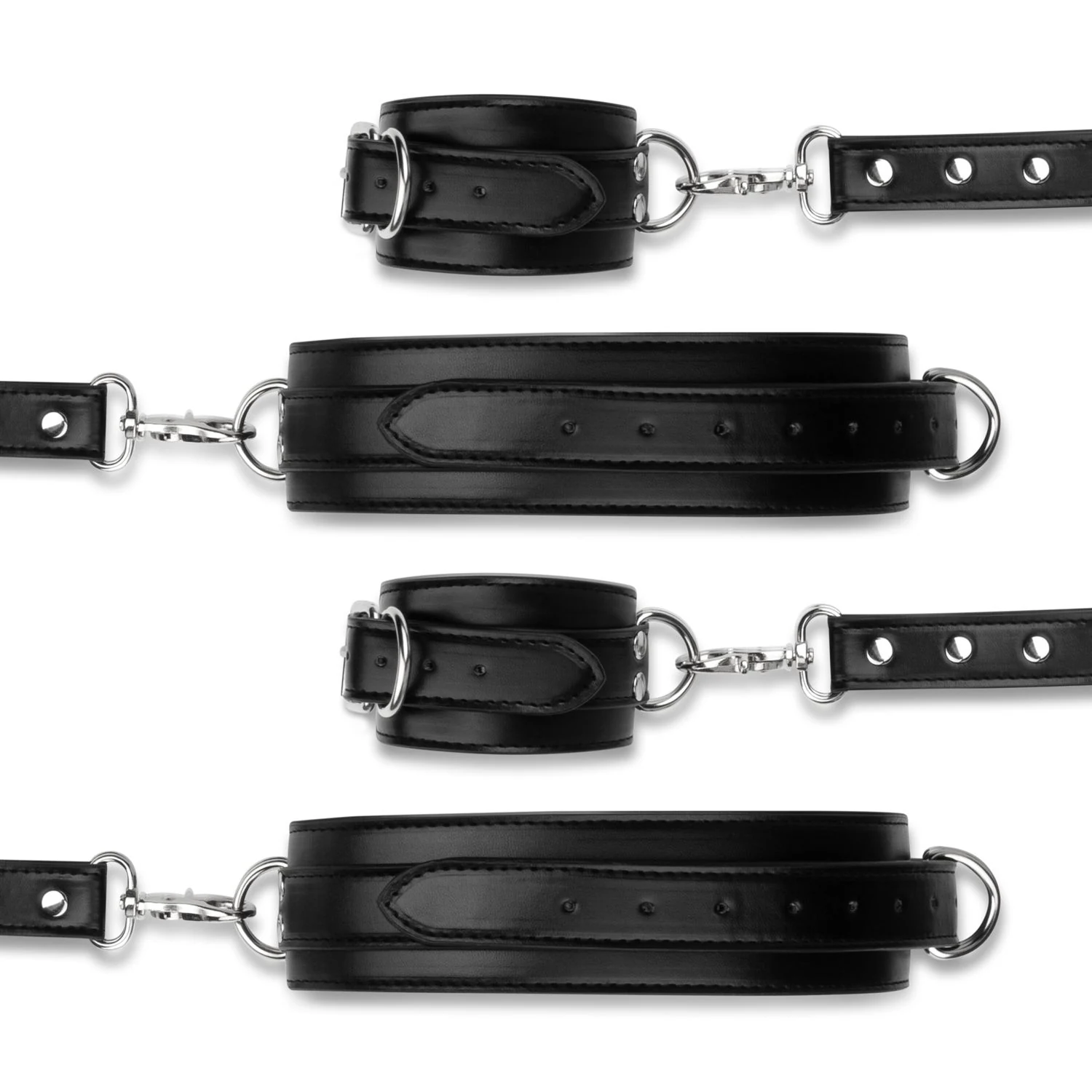Bedroom Fantasies Handschellen- und Hogtie-Set mit PU-Leder