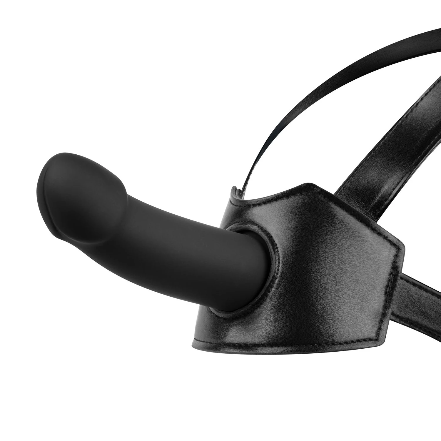 Kopfgeschirr Strap-On Schwarz mit weicher Innenseite und sicherem Halt