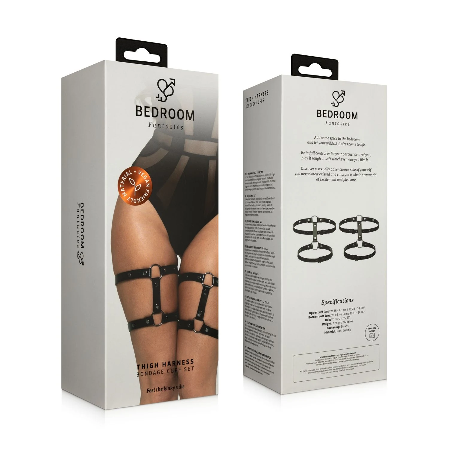 Verstellbares Oberschenkelgeschirr Schwarz von Bedroom Fantasies für Unisex