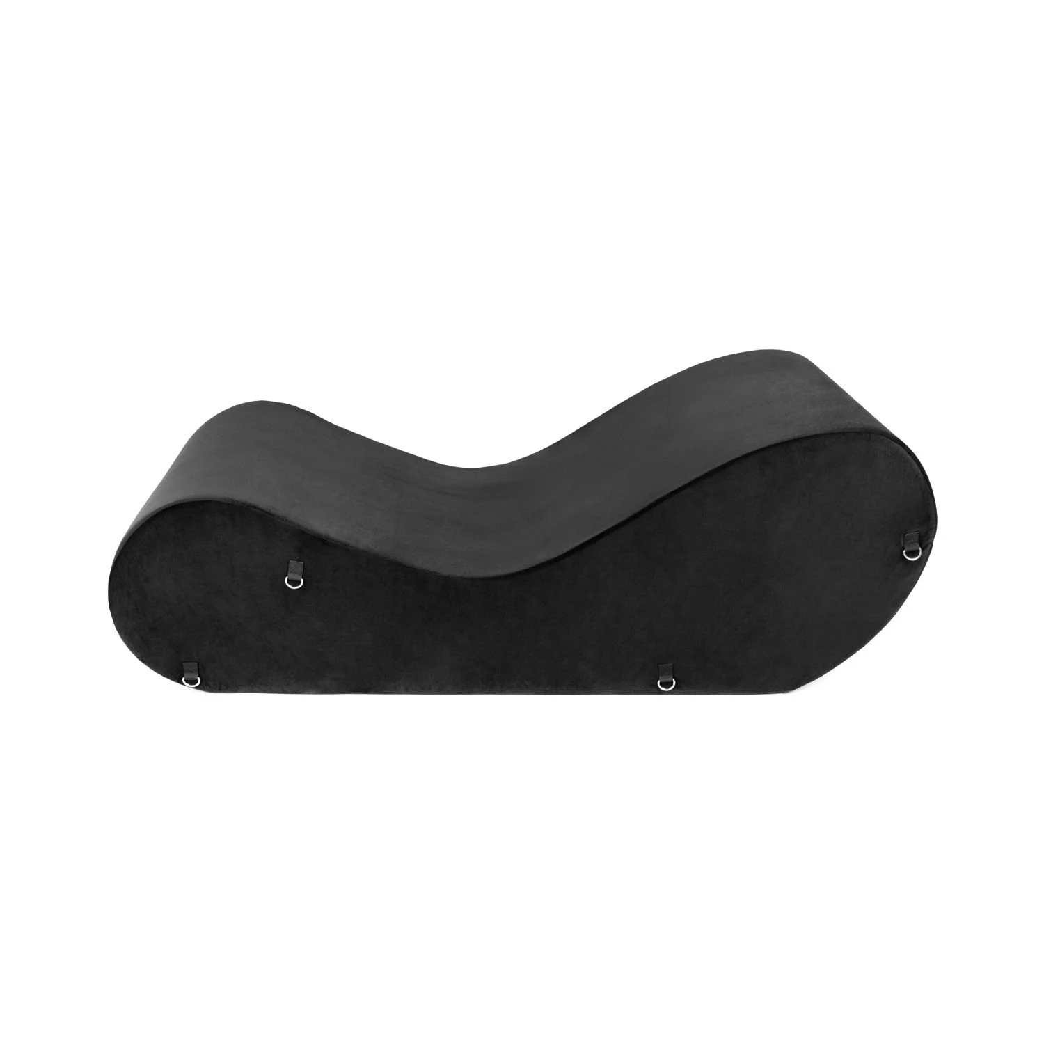 Bequeme schwarze Couch aus Schwamm und Flanell