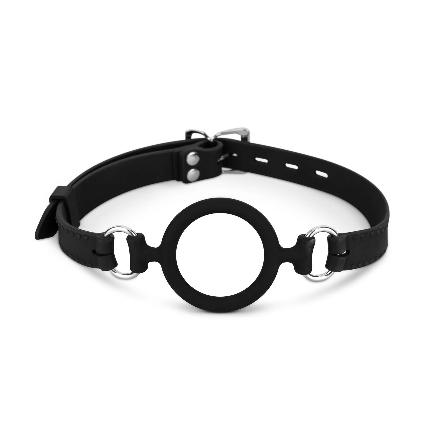 Schwarzer Silikon O-Gag mit O-Form für Bondage-Anwendungen