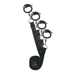 Schwarzes Bettfessel Set von Toys Fetish zur Befestigung unter der Matratze