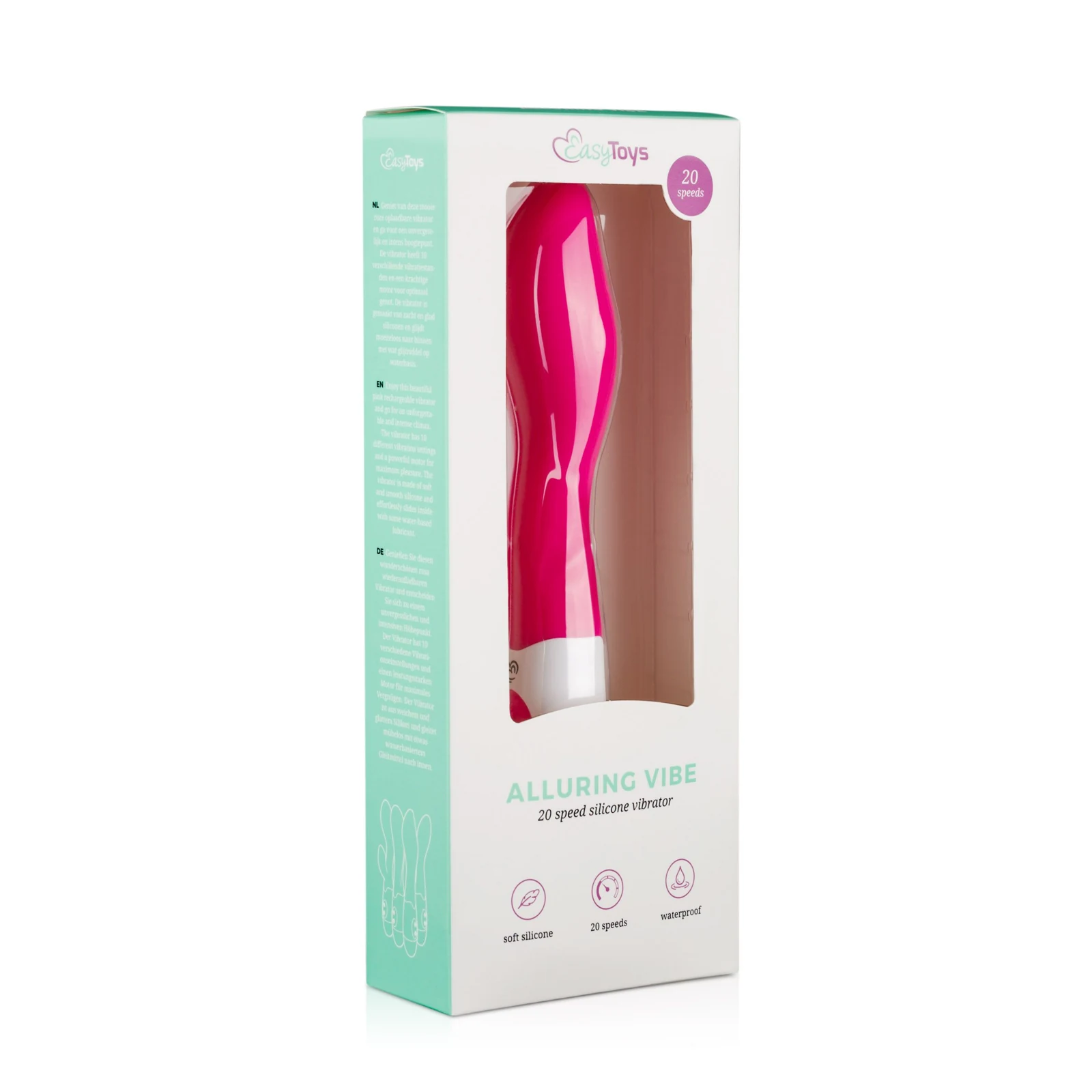 Rosa Vibrator mit Druckknopf-Bedienung und variierenden Vibrationen