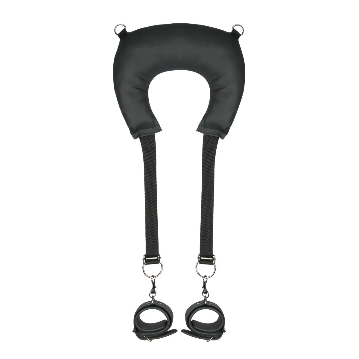Bondage Beinspreizer mit Nackenkissen, Fußmanschetten und verstellbaren schwarzen Riemen