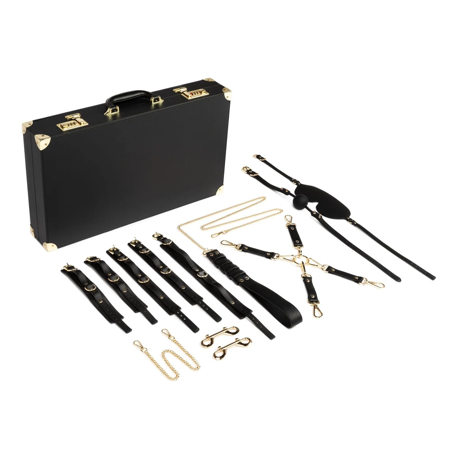 Bedroom Fantasies Bondage Set mit Handschellen, Fußfesseln und Halsband