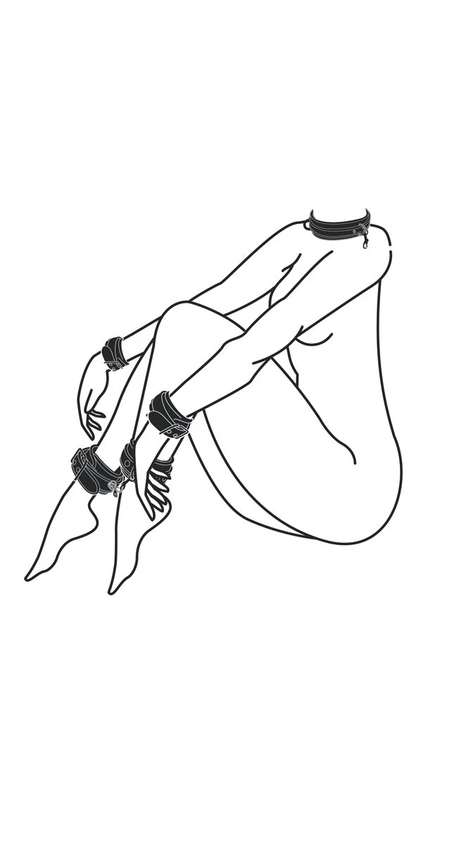 Toys Fetish Bondage Set mit verstellbarem Halsband und Manschetten
