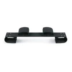 Schwarze Bondage-Stange mit Hand- und Fußfesseln aus PU-Leder