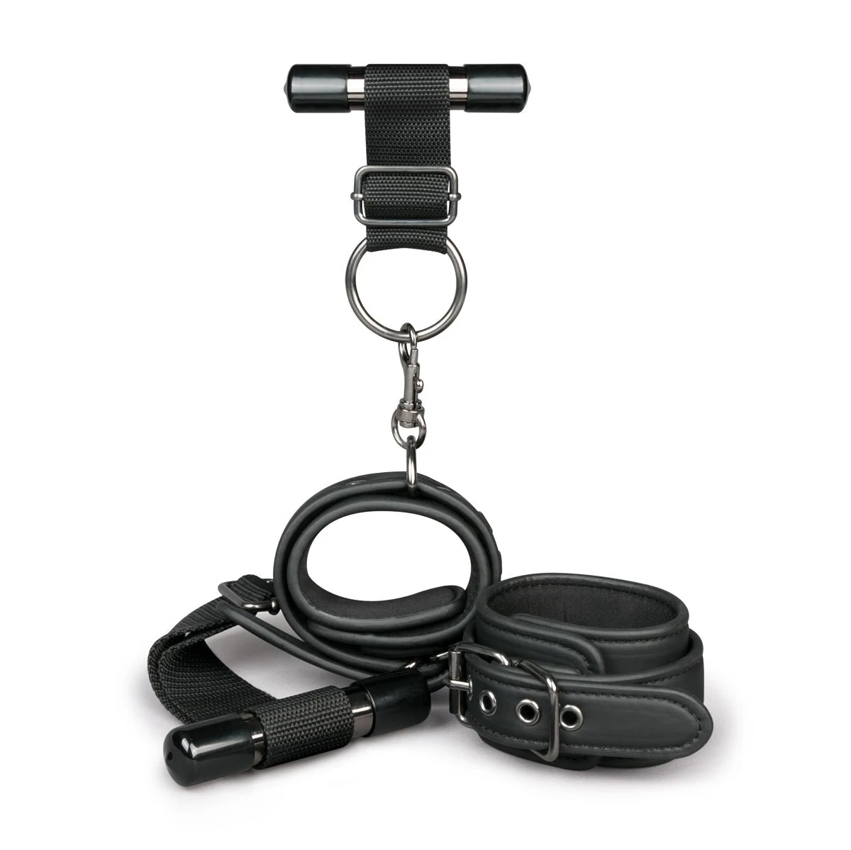 Bondage Türfesseln mit schwarzen Handgelenksmanschetten zur Befestigung an der Tür