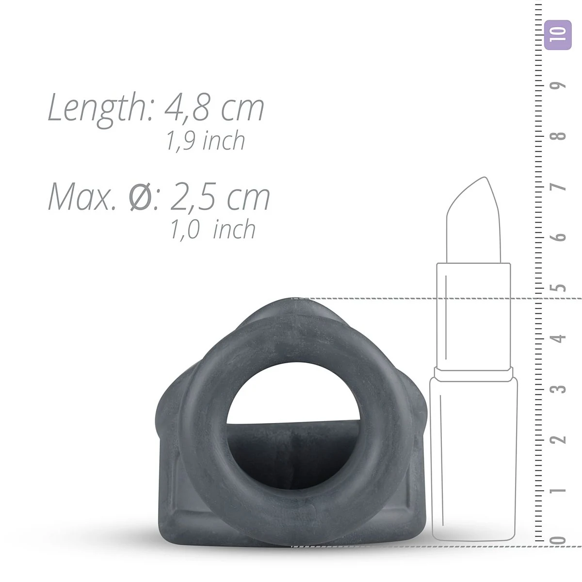 Silikon-Ballstretcher in Grau mit 25 mm Breite
