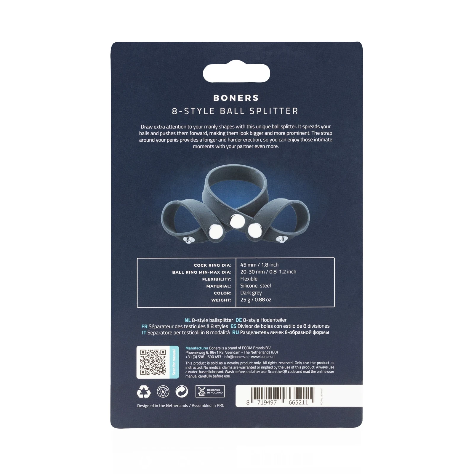 Boners Ballsplitter, passend durch verstellbare Druckknöpfe