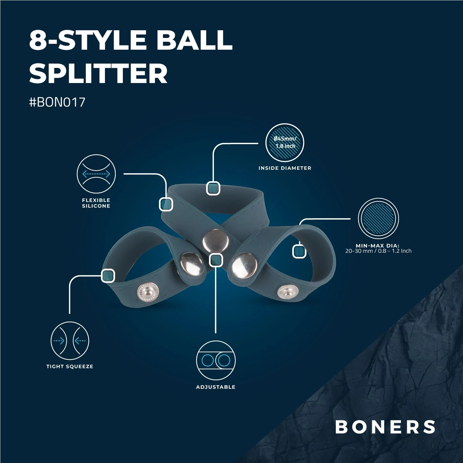 Boners Hodenteiler aus Silikon und Metall für individuelle Anpassung
