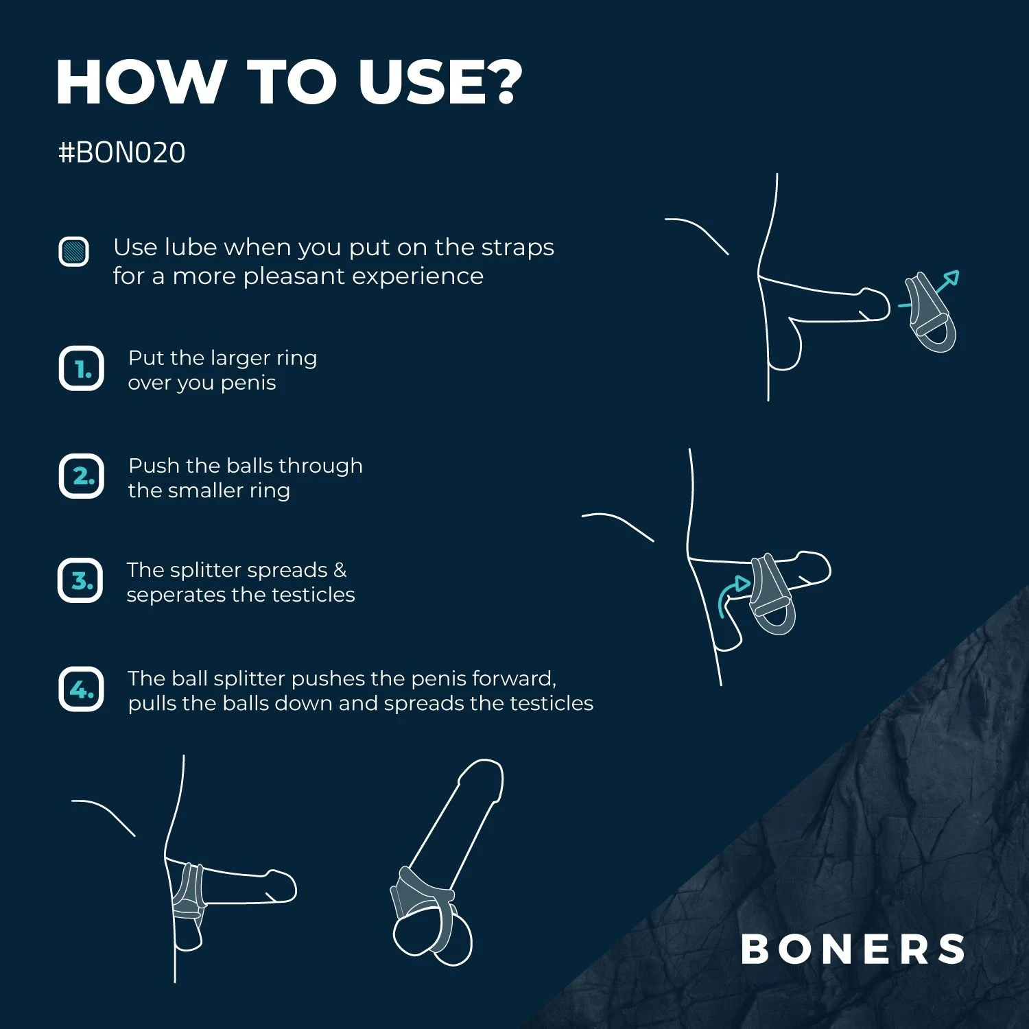 Grauer Hodentrenner von Boners aus flexiblem Silikon