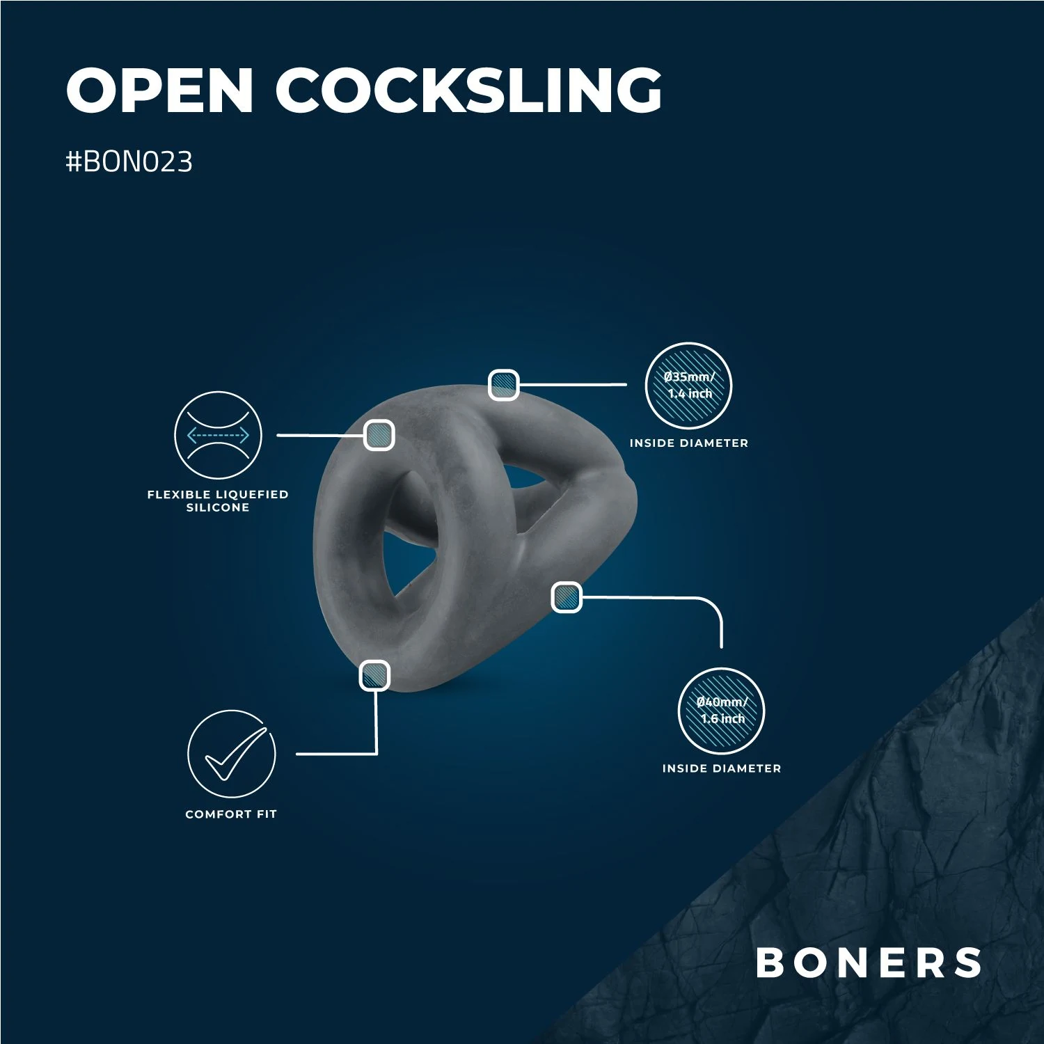 Flexibler Boners Cocksling mit zwei extra dicken Ringen aus Silikon