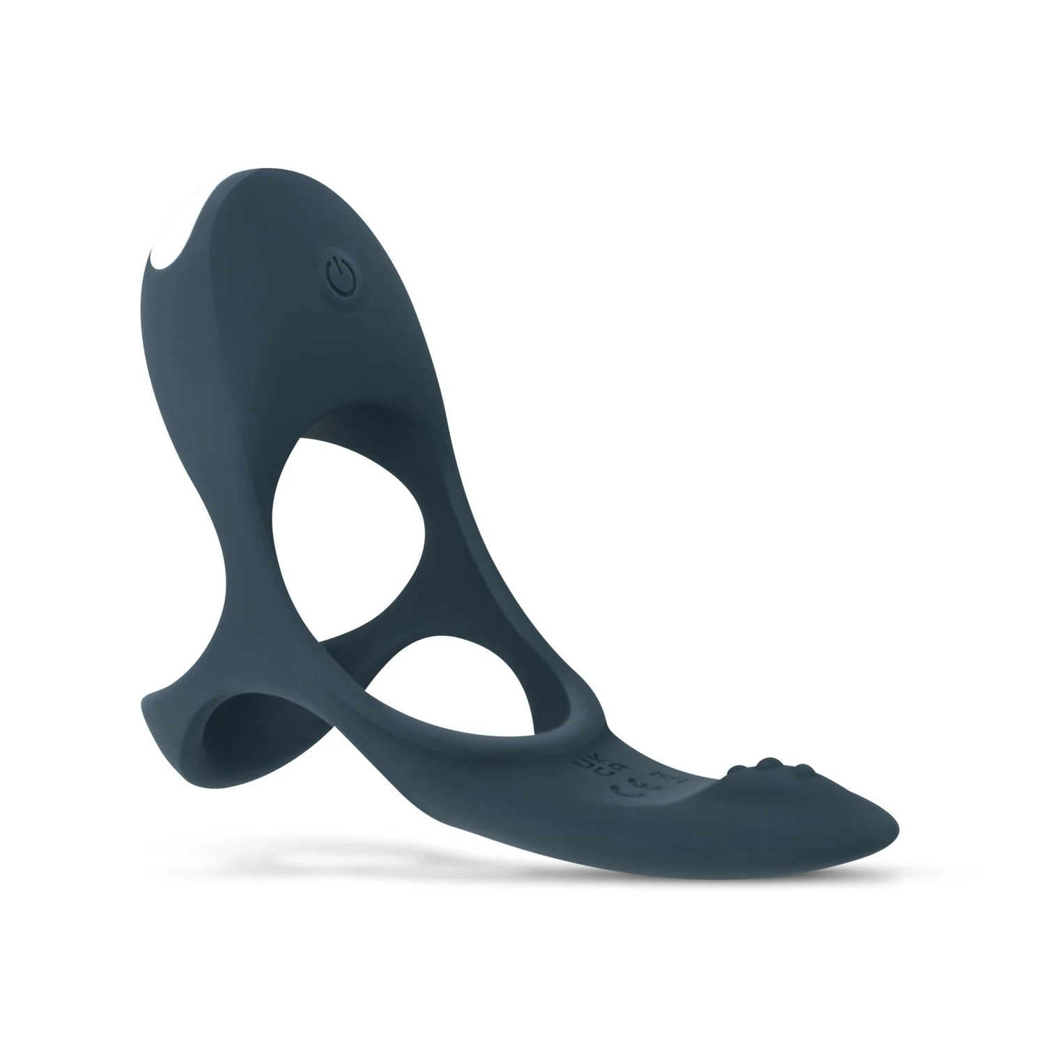 Blauer Penisring mit Druckknopf und Multispeed-Vibration