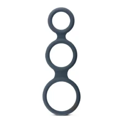 Boners Triple Ring aus grauem Silikon für Penis und Skrotum