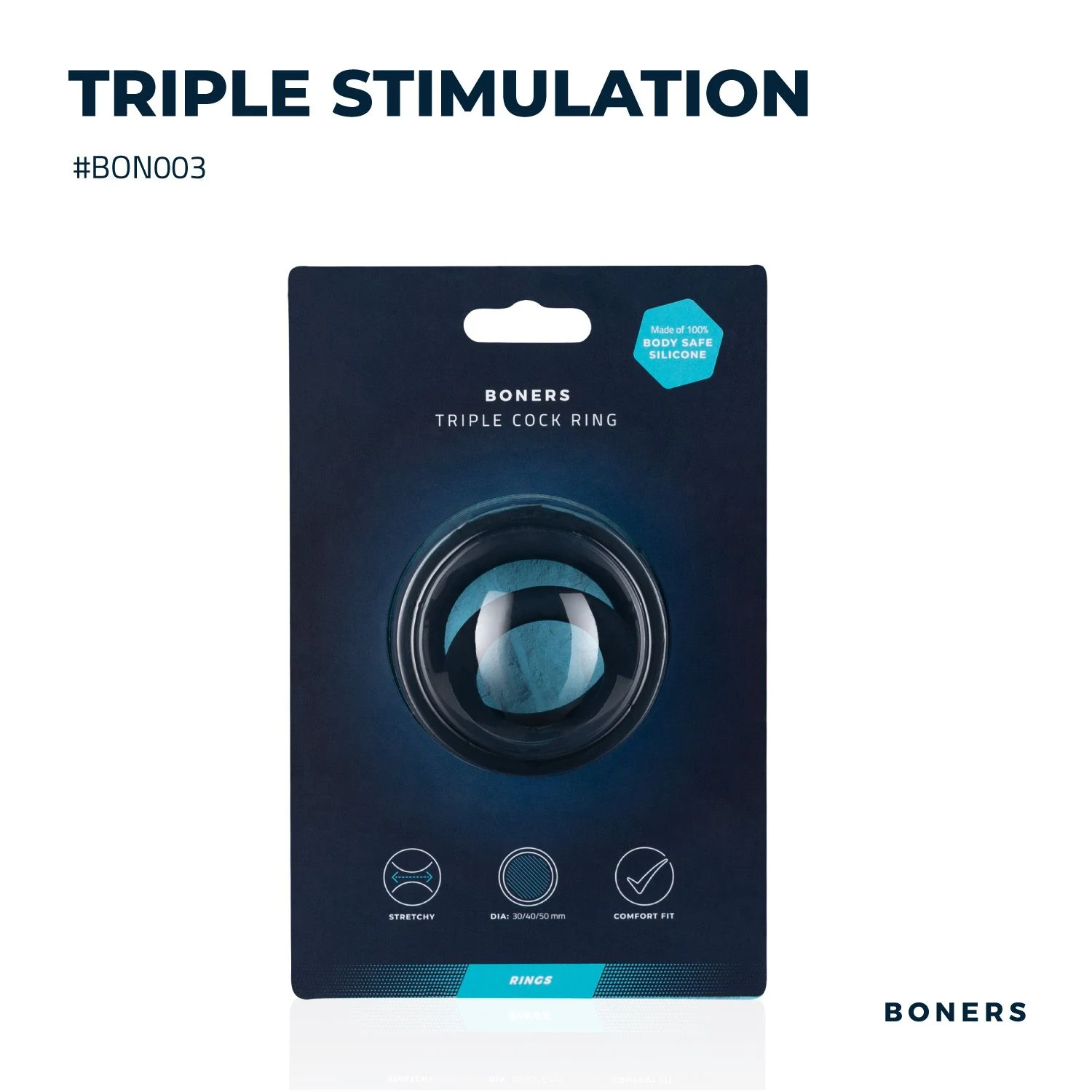 Boners Triple Ring für Stimulation von Penis und Skrotum