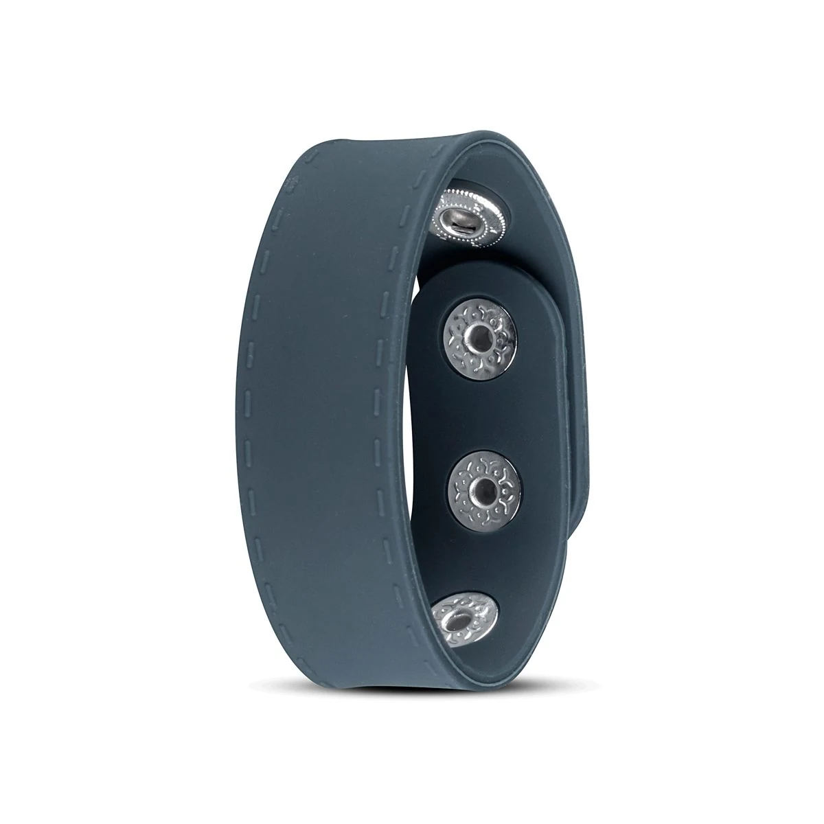 Grauer Cockring aus Silikon und Metall für multifunktionalen Einsatz