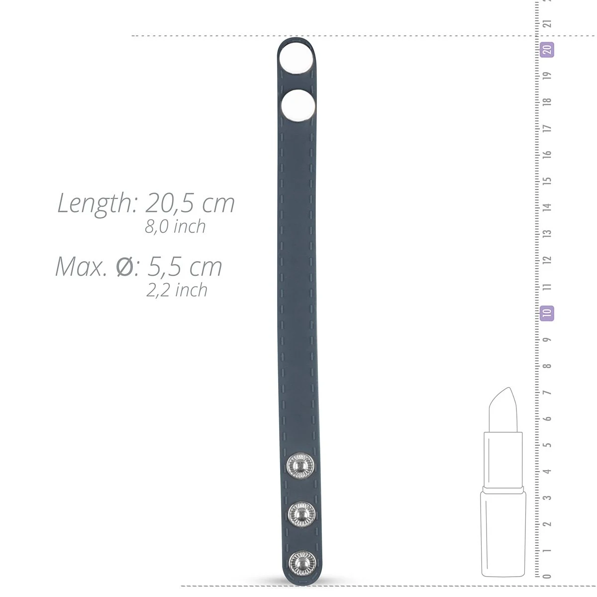 Verstellbarer Boners Penisring aus Silikon und Metall, Länge 205 mm
