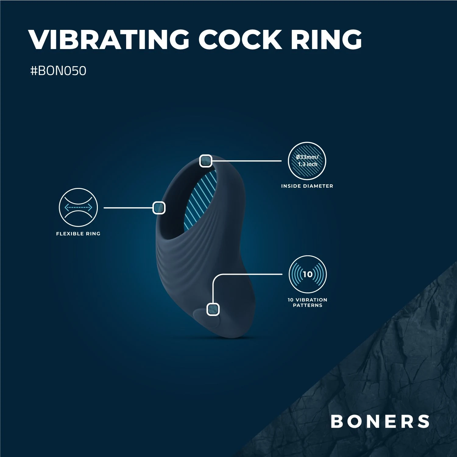 Boners Cockring mit gezielter Stimulation für Penis und Klitoris