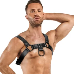 Bruno Bondage Harness schwarz von Bedroom Fantasies aus Kunstleder