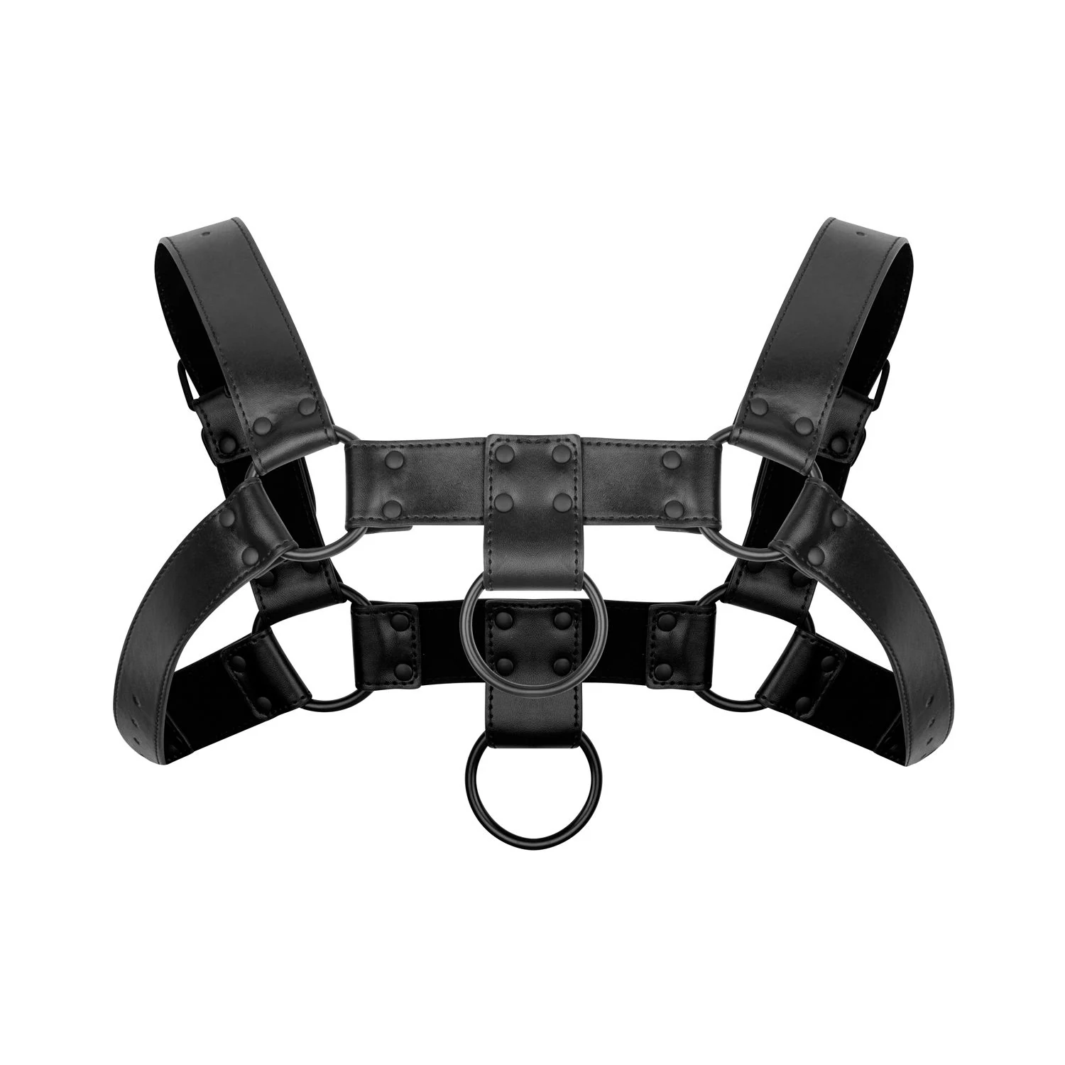 Bondage Harness schwarz aus robustem Material für BDSM-Spiel