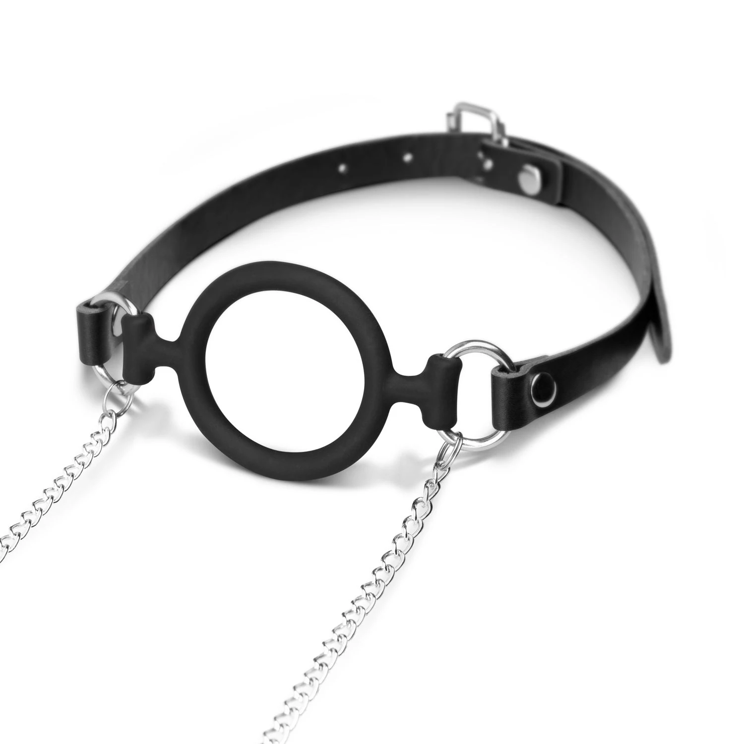 Verstellbare Brustwarzenklemmen mit Schraube, Kette und schwarzem Silikon-Knebel