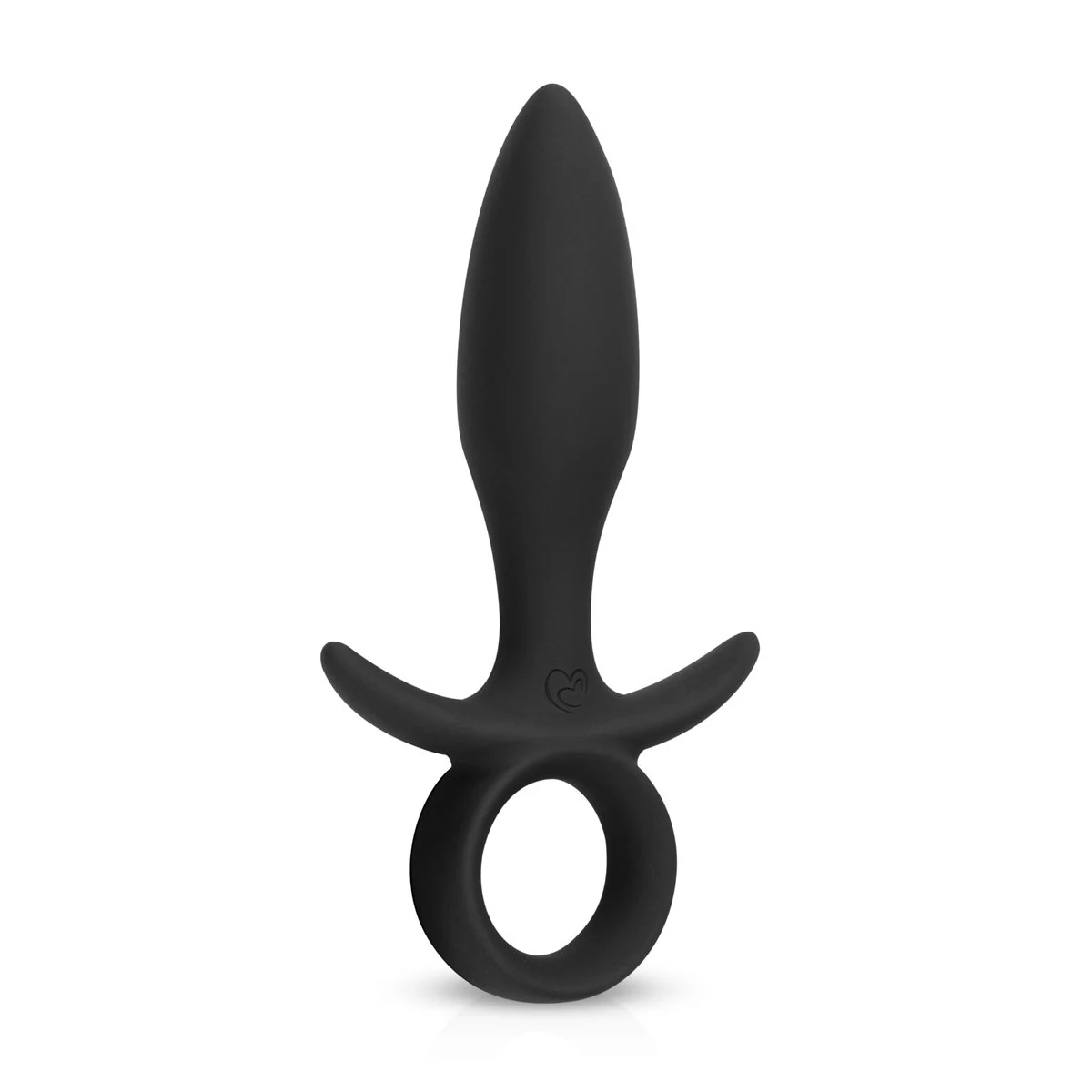 Butt Buzzer vibrierender Analplug aus schwarzem Silikon mit Zugring