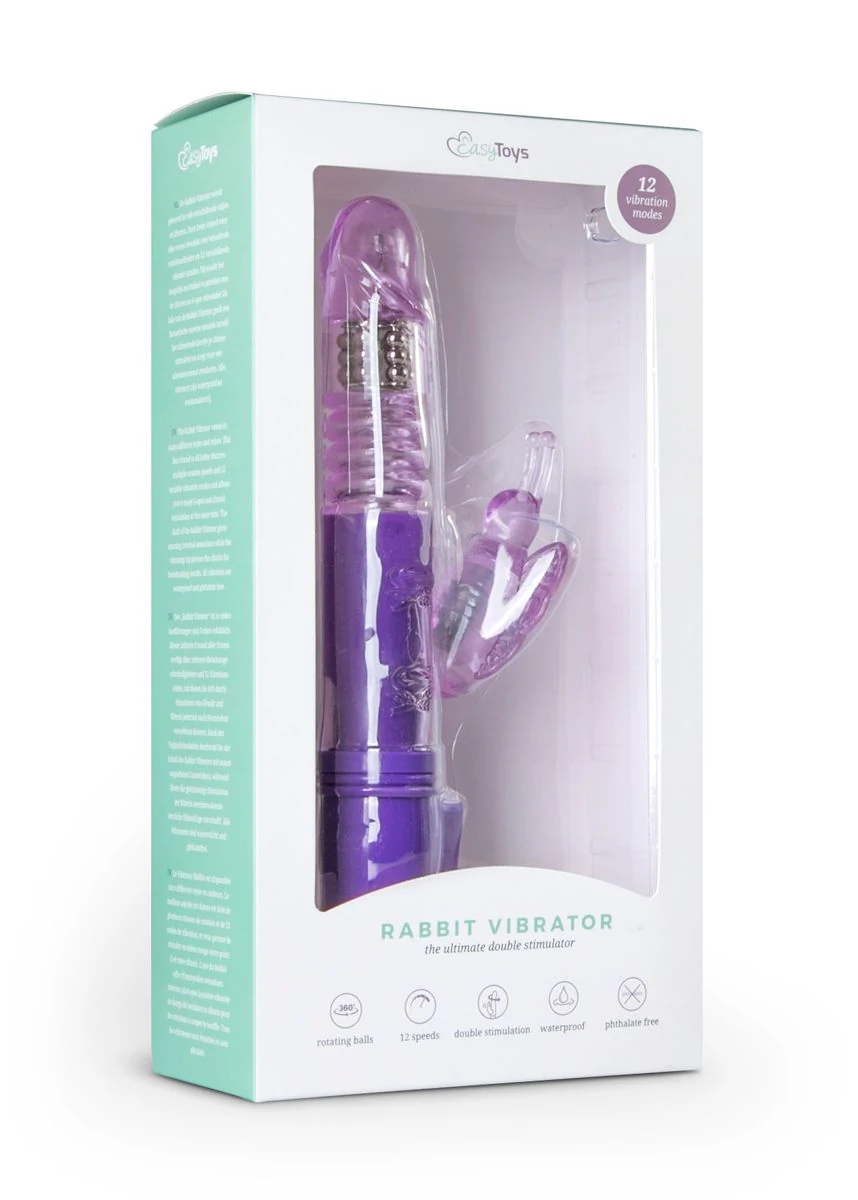 Violetter Vibrator für Klitoris- und Vaginalstimulation mit Stoßfunktion