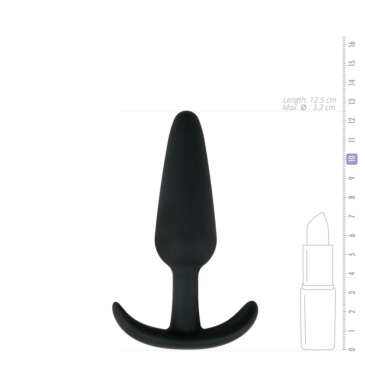 Flexibler Silikon-Analplug in Schwarz mit 110 mm Einführtiefe