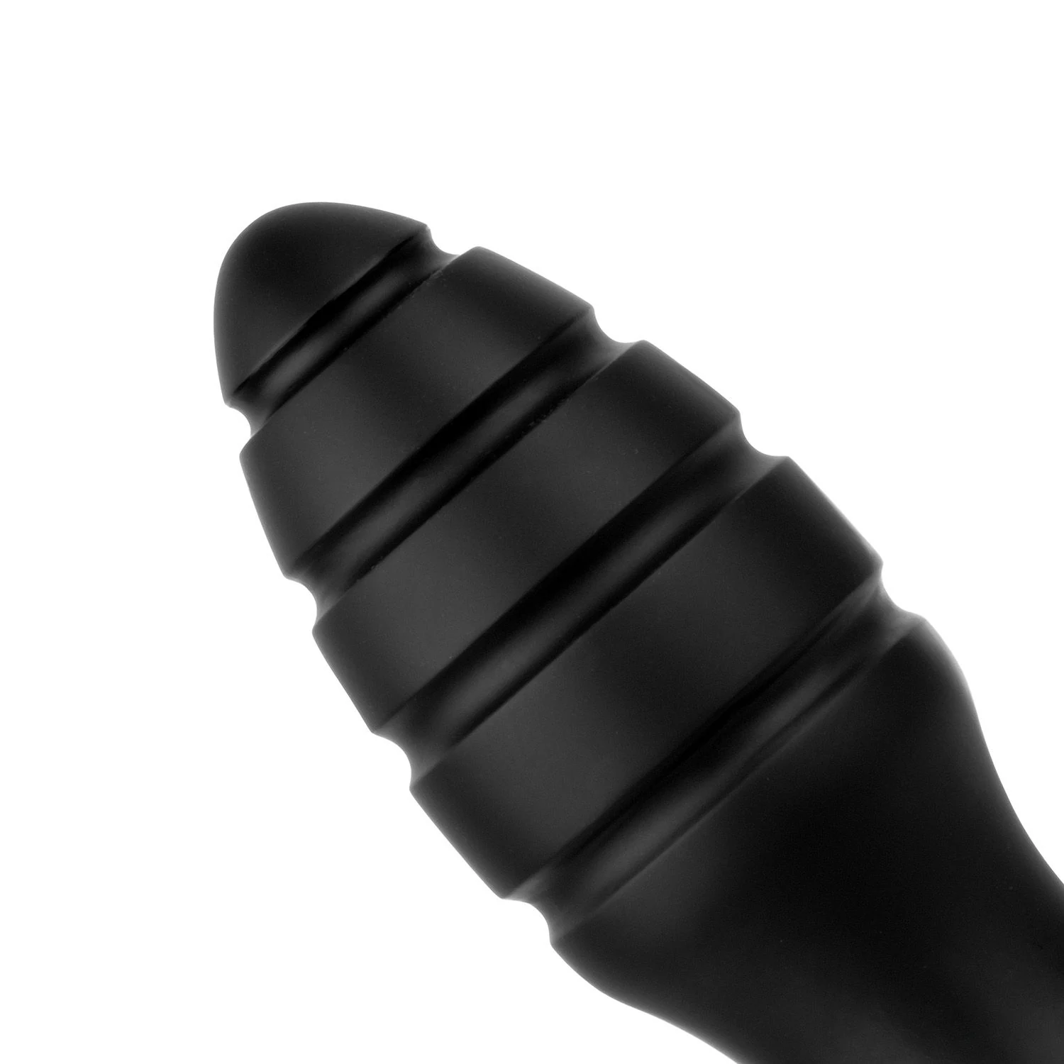 Schwarzer großer Analplug mit abgestufter Form für erfahrene Nutzer