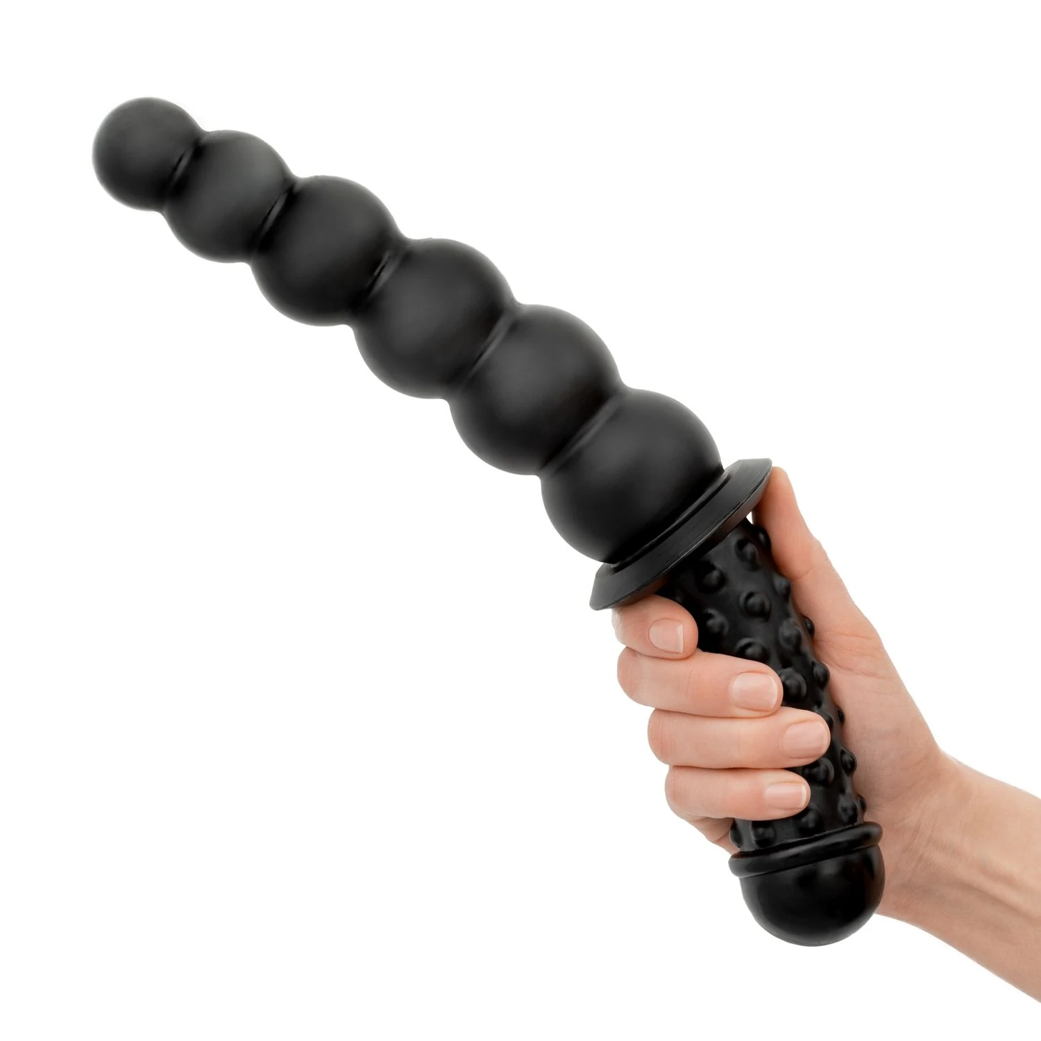 BUTTR Akimbo doppelseitiger Dildo in Schwarz mit glattem und geripptem Ende