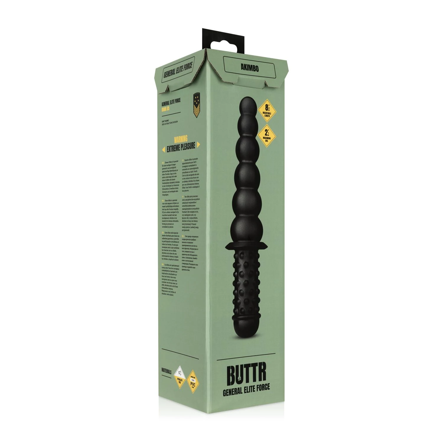 Doppeldildo mit glattem Perlen-Design und geripptem Schaft