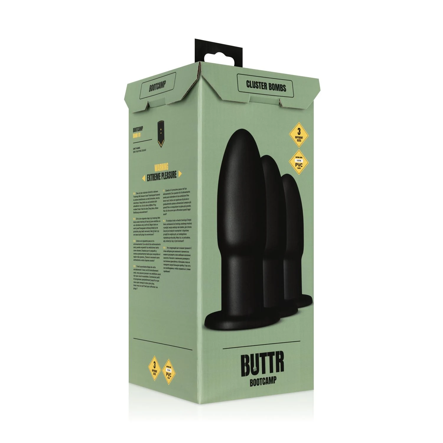 Schwarze Analplugs mit Saugnapf im 3er Set