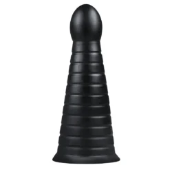 BUTTR Devil Dog XXL Analplug in Schwarz mit geripptem Schaft und runder Spitze