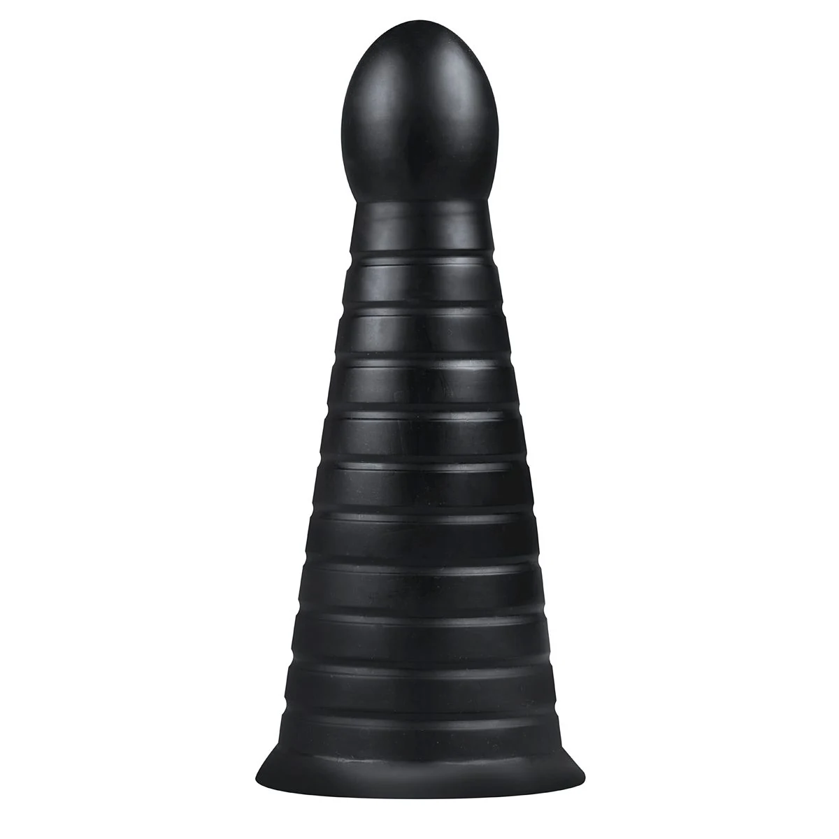 BUTTR Devil Dog XXL Analplug in Schwarz mit geripptem Schaft und runder Spitze