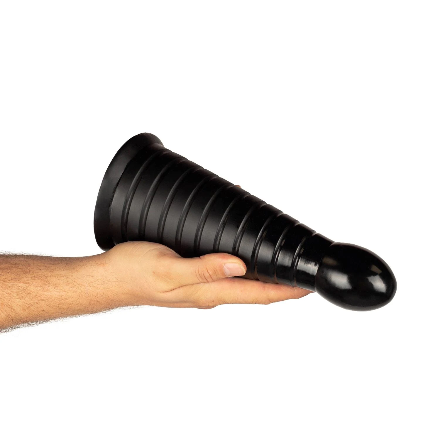 Schwarzer BUTTR Analplug mit schmaler runder Spitze und großer flacher Basis