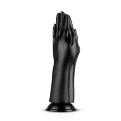 BUTTR Double Trouble Fisting Dildo in Schwarz mit Handdesign und Saugnapf