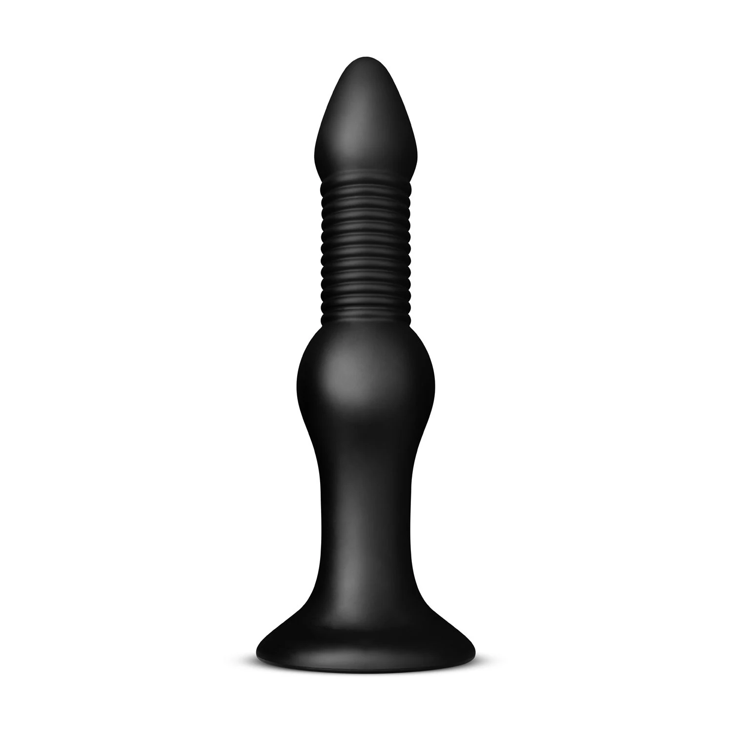 BUTTR Explosive Warhead Anal Dildo schwarz mit gerilltem Schaft und Saugnapf