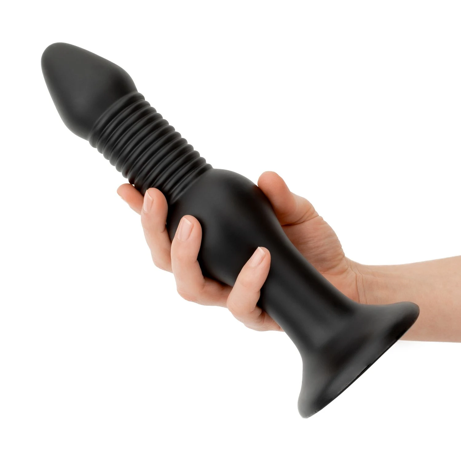 Schwarzer BUTTR Anal Dildo mit dynamischem Design und großer Form