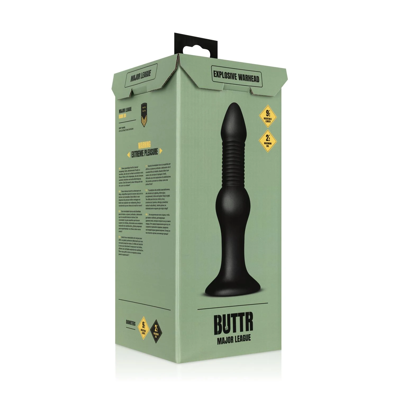 BUTTR Anal Dildo aus PVC mit festem Material und gerillter Oberfläche
