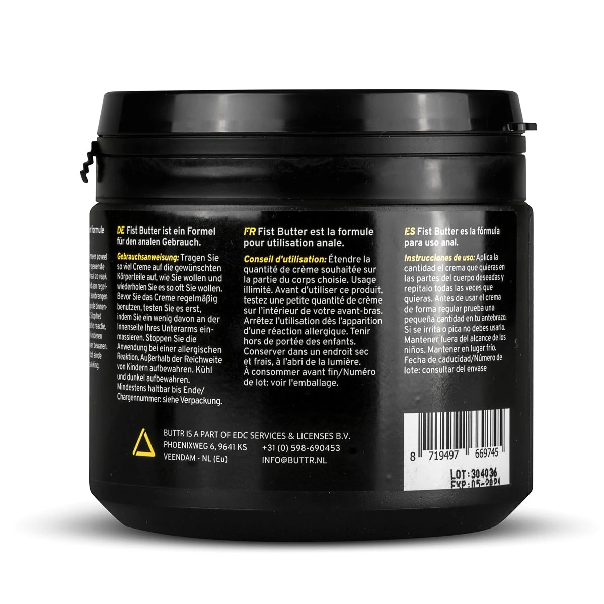 Großer Topf BUTTR Fisting Butter mit 500 ml Inhalt