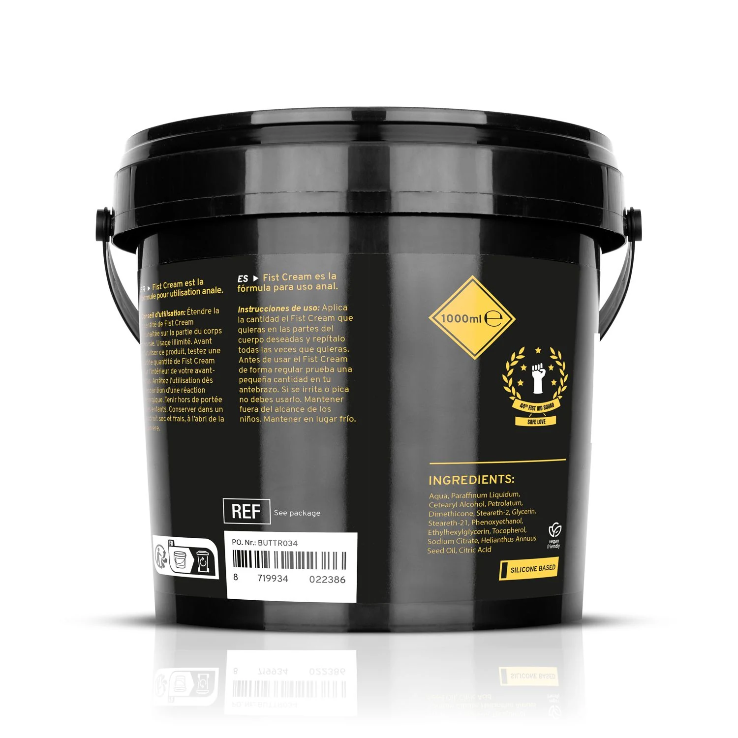 Durchsichtige BUTTR Fisting Creme im 1000 ml Eimer