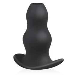 BUTTR Foxhole hohler Analplug aus schwarzem Silikon mit breiter Basis