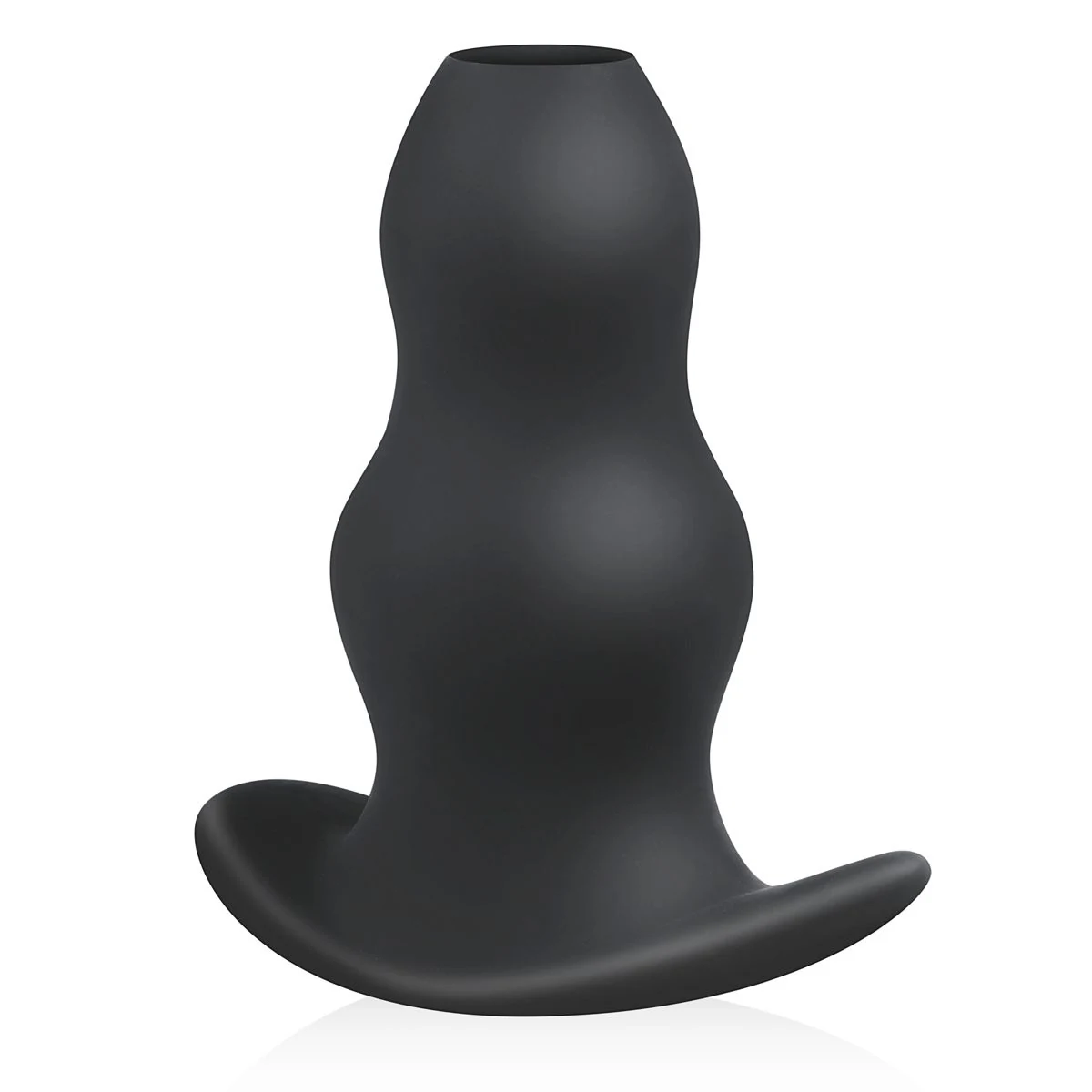 BUTTR Foxhole hohler Analplug aus schwarzem Silikon mit breiter Basis