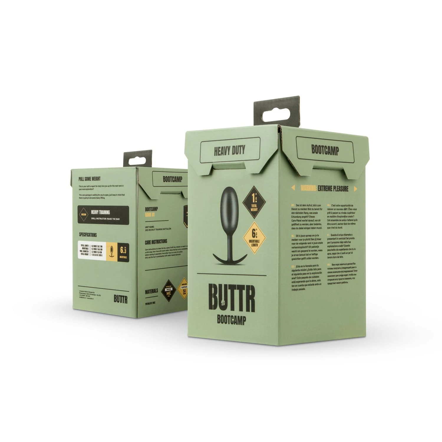 Schwarzer gewichteter Analplug von BUTTR mit breitem Griff