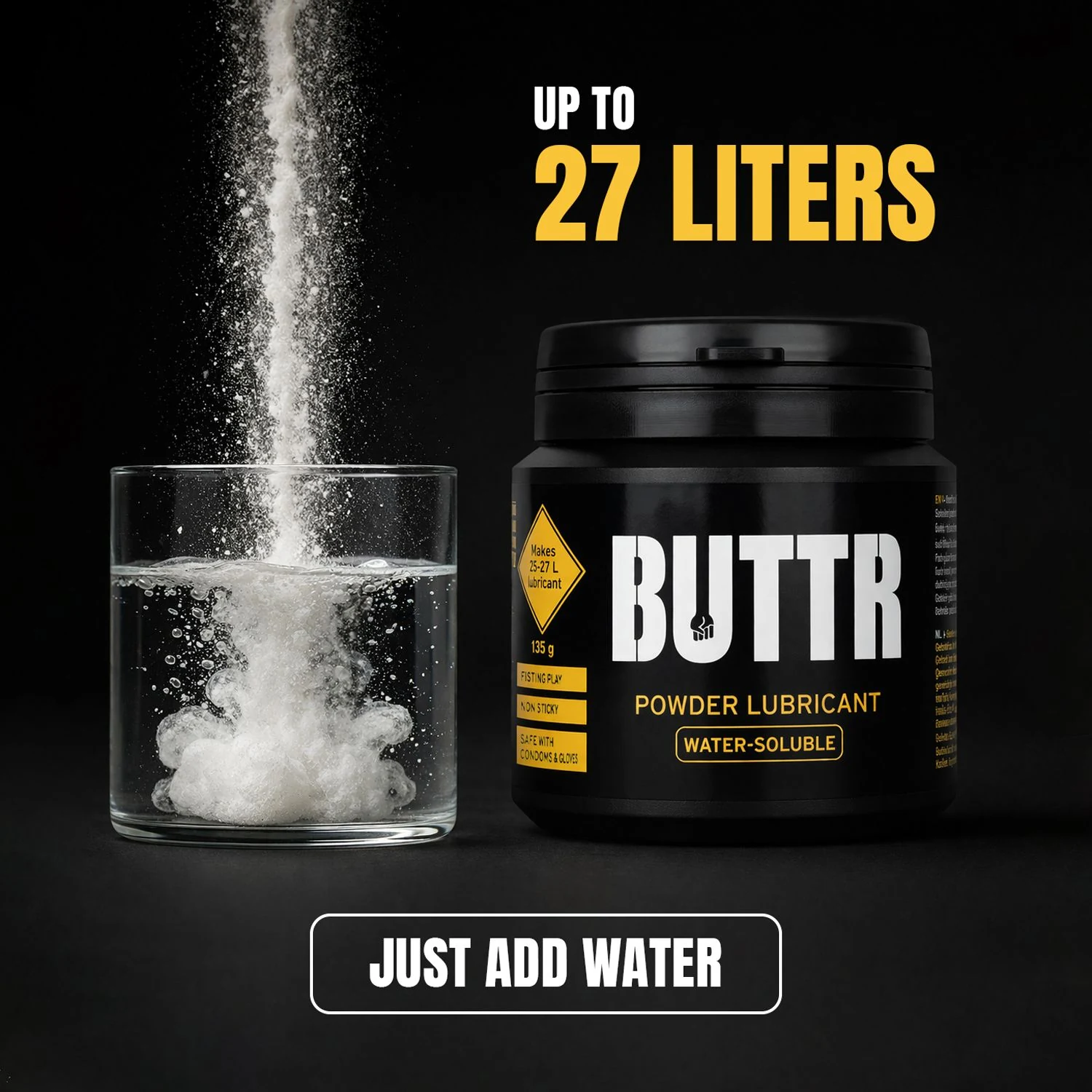 BUTTR Gleitmittelpulver 135 g für ein glattes Gel nach dem Anrühren